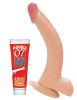All American Whoppers 8 Inch Curved Dong With  Balls and Lube