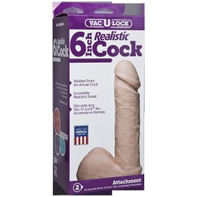 Vac U Lock 6 Inch Realistic Cock