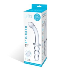 8 Inch Ribbed G Spot Glass Dildo