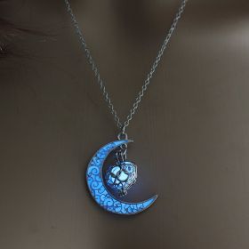 Glowing Pendant Necklaces Silver Plated Chain Necklaces (Option: NY347 Sky blue)