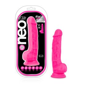 Neo Elite 7.5 Inch Silicone Dual Density Cock  With Balls (Option: Neon Pink)