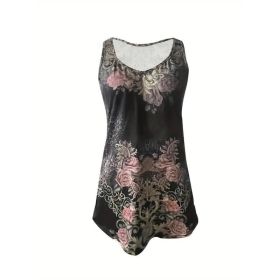 Summer New Casual Sleeveless Top Floral Print Fashion Tank (Option: S)