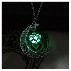 Glowing Pendant Necklaces Silver Plated Chain Necklaces (Option: yellow green)