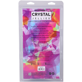Crystal Jellies Curved Realistic Cock With Balls (Option: 8 Inch Teal)
