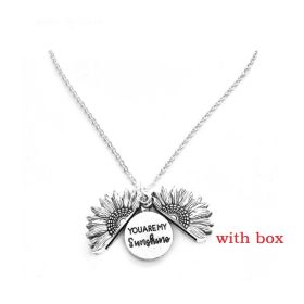 Sunflower Double Lettering Necklace (Option: Silver with box)