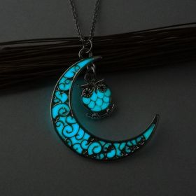 Glowing Pendant Necklaces Silver Plated Chain Necklaces (Option: Owl Blue)