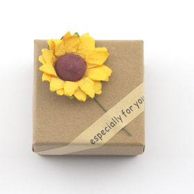 Sunflower Double Lettering Necklace (Option: Box)