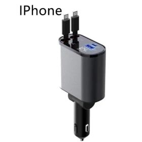 Metal Car Charger 100W Super Fast Charging Car Cigarette Lighter USB And TYPE-C Adapter (Option: Apples with apples-60W)