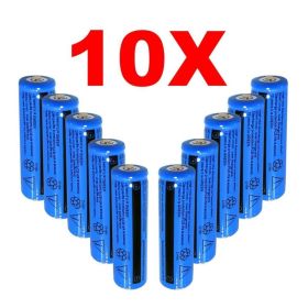 10Pcs 18650 Lithium Battery 3.7V Rechargerable Li-ion 3000mAh Batteries For Torch Flashlight Laser Headlamp (Option: 10PCS)