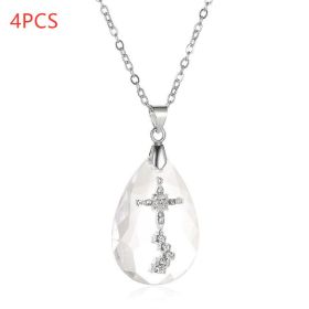 Simple Temperament Wild Drop Pendant Necklace (Option: White K-4PCS)