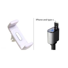 Metal Car Charger 100W Super Fast Charging Car Cigarette Lighter USB And TYPE-C Adapter (Option: White2-100W)