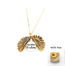 Sunflower Double Lettering Necklace (Option: Gold with box)