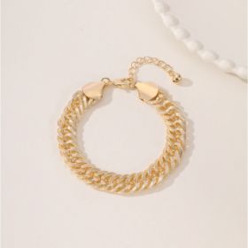 An Elegant And High-end Middle Eastern Ramadan Style Metal Engraved Double Woven Dense Chain For Women's Popular Vacation Style Foot Chain (Option: 1piece)