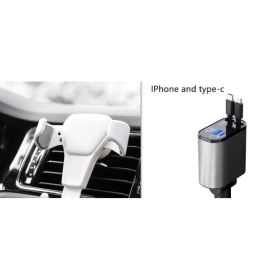 Metal Car Charger 100W Super Fast Charging Car Cigarette Lighter USB And TYPE-C Adapter (Option: White1-100W)
