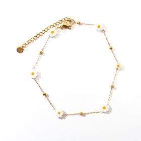 Fashion Trend Irregular Natural Stone Titanium Steel Anklet (Option: Style2)