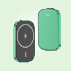 Chargomate Magnetic Portable Wireless Charger And Power Bank For Apple And Android (Option: Green)