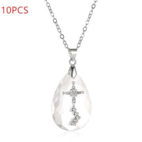 Simple Temperament Wild Drop Pendant Necklace (Option: White K-10PCS)