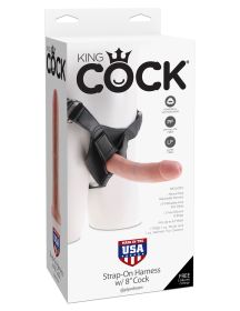 King Cock Strap on Harness With 8 Inch Cock (Option: Flesh)