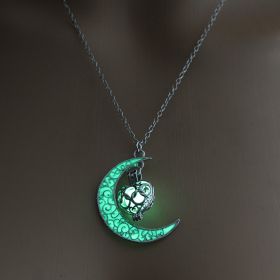 Glowing Pendant Necklaces Silver Plated Chain Necklaces (Option: NY348 Yellow green)