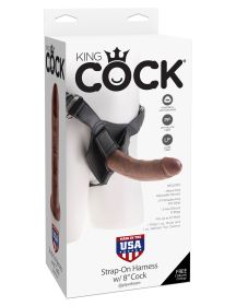 King Cock Strap on Harness With 8 Inch Cock (Option: Brown)