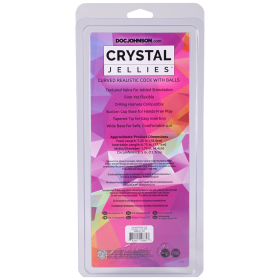 Crystal Jellies Curved Realistic Cock With Balls (Option: 7 Inch Teal)