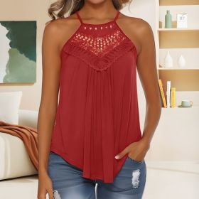 Womens Sexy Embroidered Camisole For Foreign Trade (Option: Red-L)